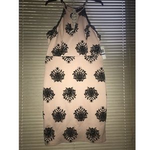 Light pink and black floral dress